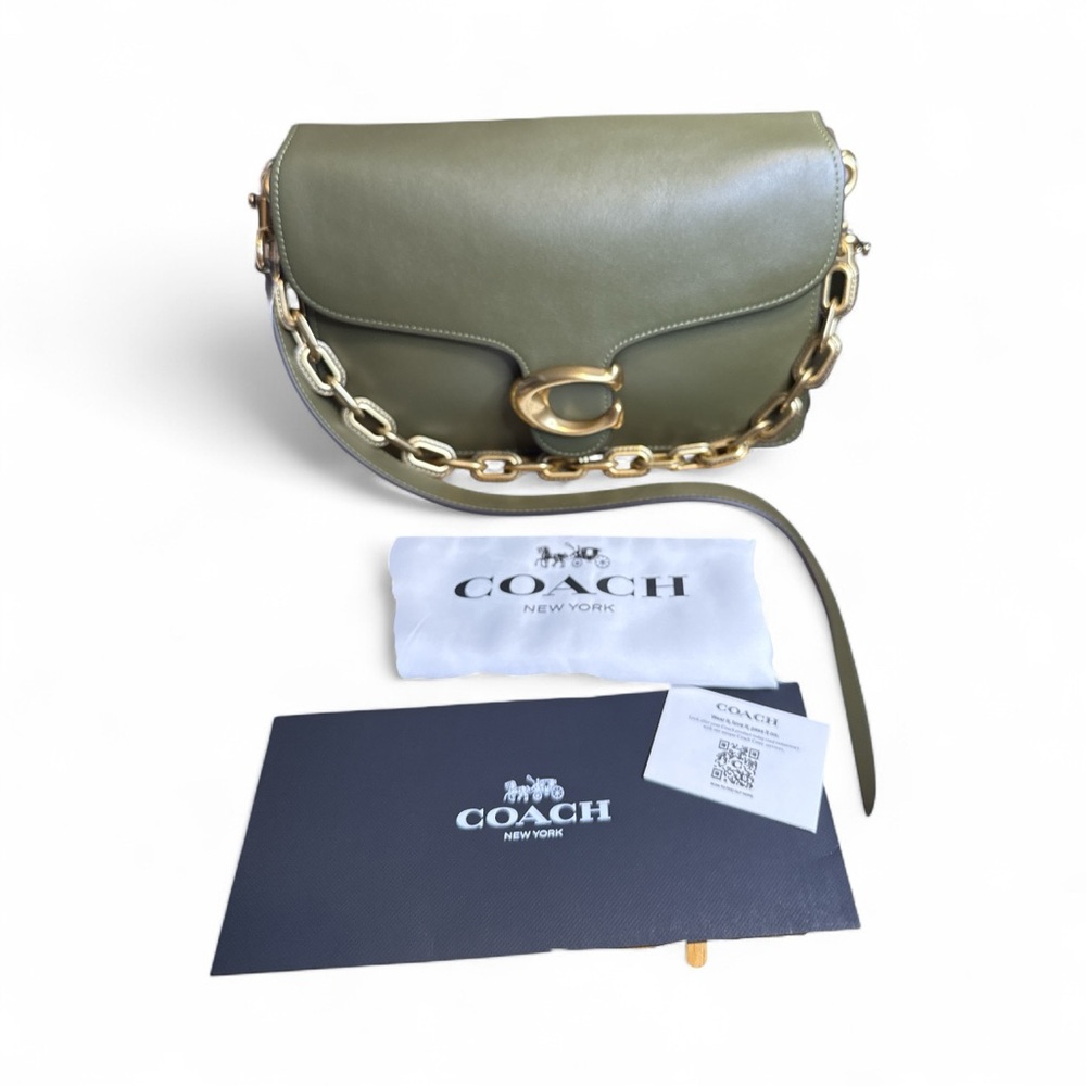 Coach BNWT TABBY Olive Green Leather Shoulder Bag - Picture 11 of 11